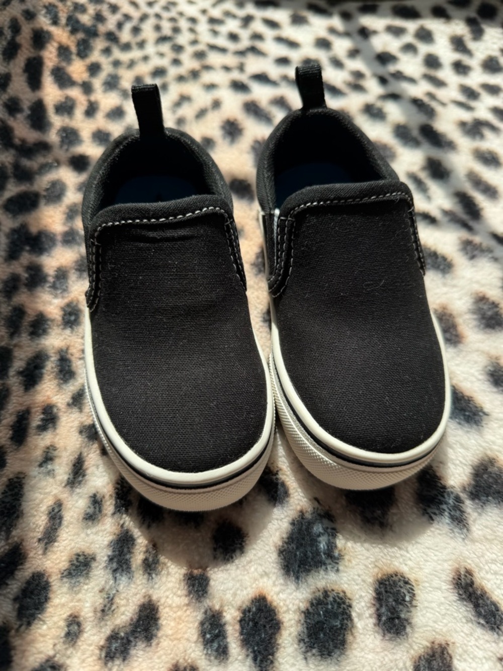 Kids Black Slip-On Canvas Shoes